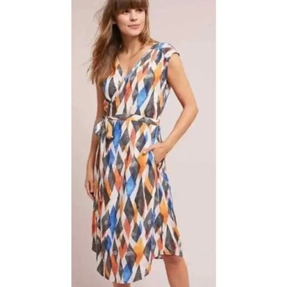 Anthropologie Dresses & Skirts - Anthropologie The Odells Geo Wrap Dress Sz. S